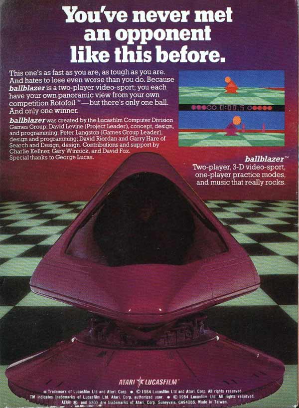 Ballblazer (1984) (Atari-Lucasfilm Games) Box Scan - Back